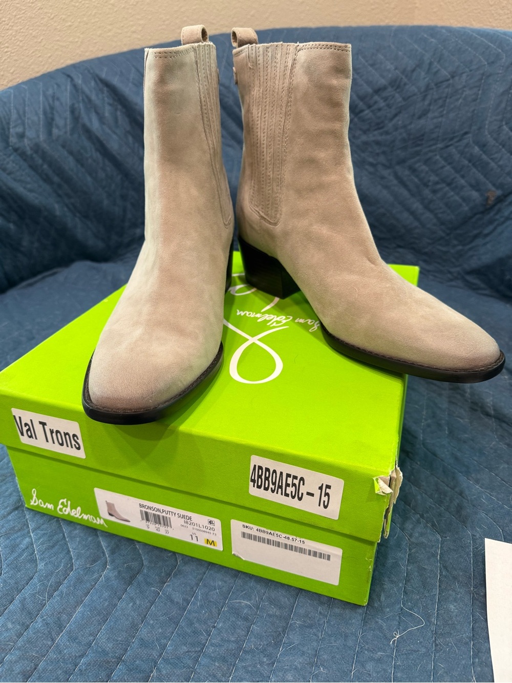 Sam Edelman Taupe Suede Ankle Booties